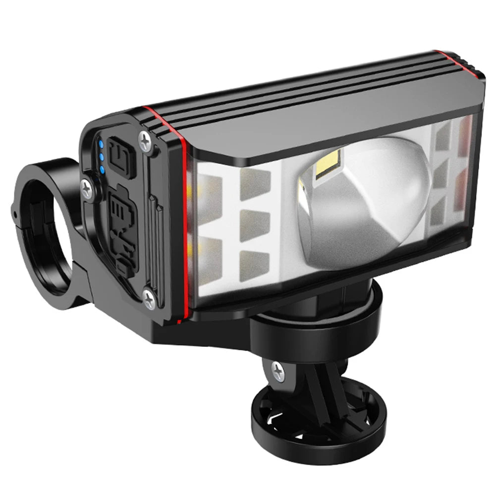 2600mAh 5200mAh LED Bike Handlebar Front Light USB Rechargeable Waterproof MTB Mountain Cycling Lamp For Night Riding