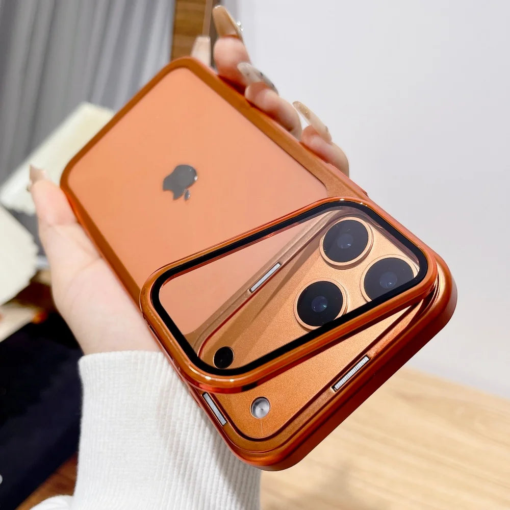 DANAISUFEI Fold Glass Camera Stand Case For iPhone 17 Series