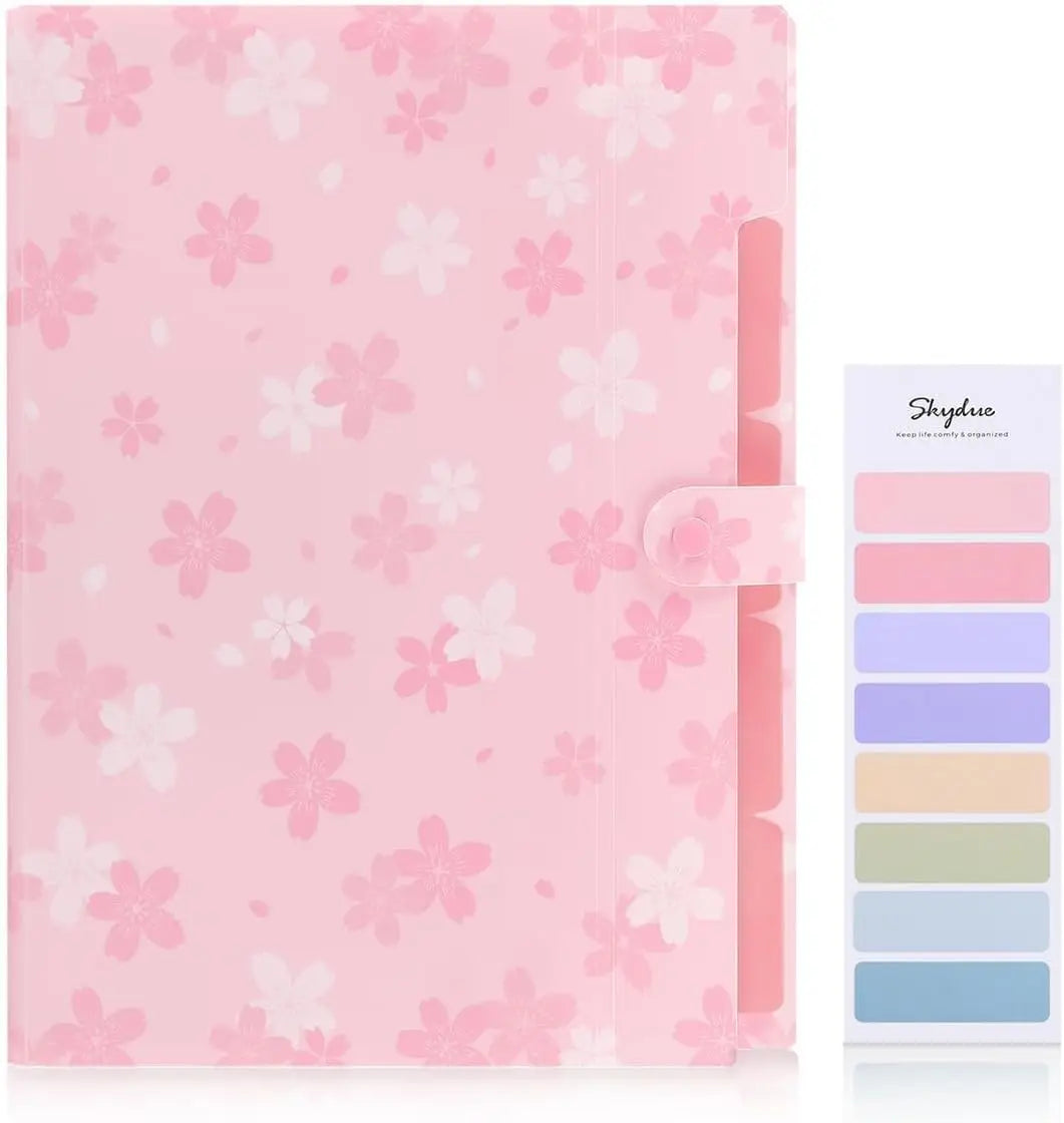 Expanding File Folder With 5 Pockets Portable Document Organizer
