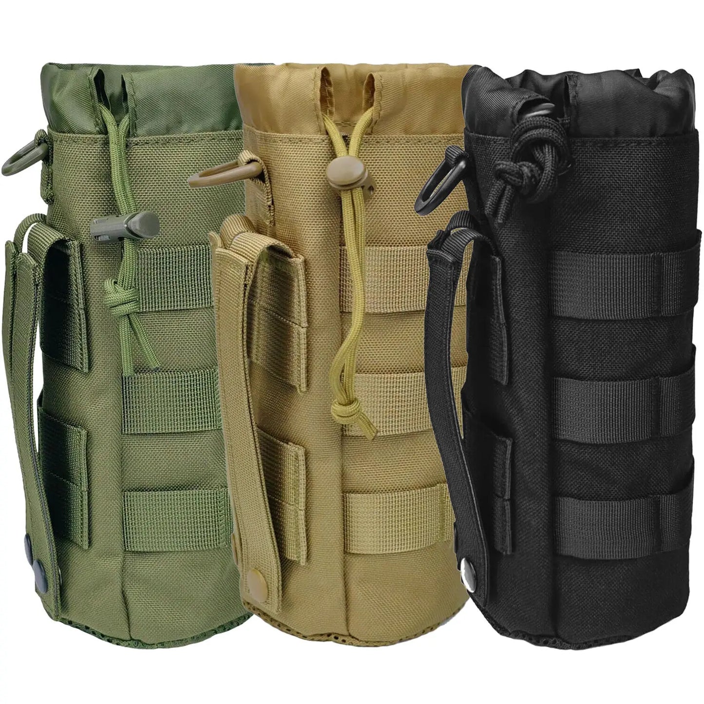 Molle Water Bottle Pouch Tactical Backpack Accessory Drawstring Mesh Bottom