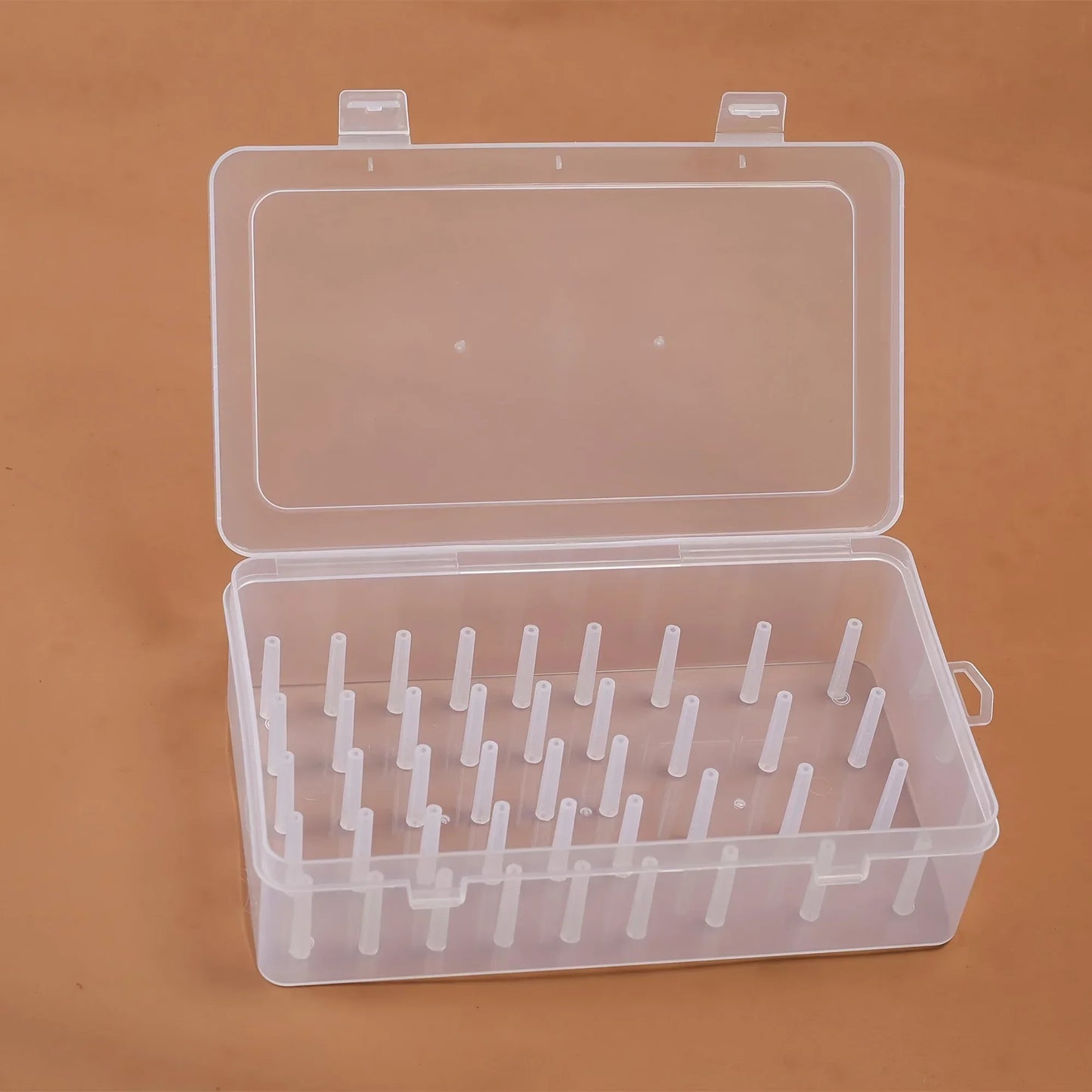 Transparent PP Plastic Sewing Thread Storage Box Portable Large Capacity