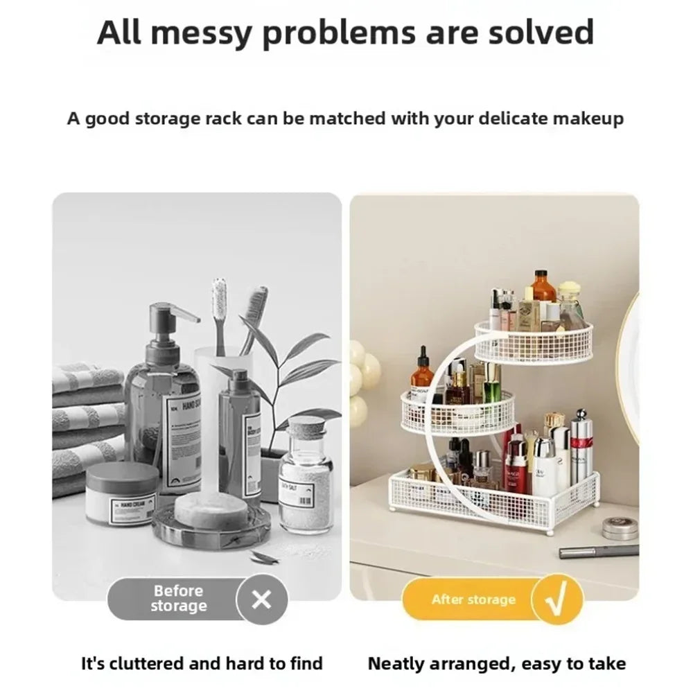 Hign Concerned Metal Makeup Storage Rack Cosmetic Organizer