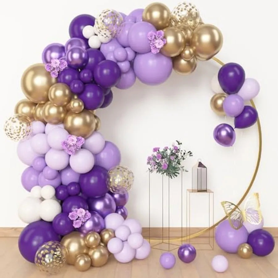 153pcs Balloon Garland Arch Kit, Different Sizes 18 12 10 5 inch Latex Metallic Confetti Gold Balloons Baptism Birthday Boho Ba