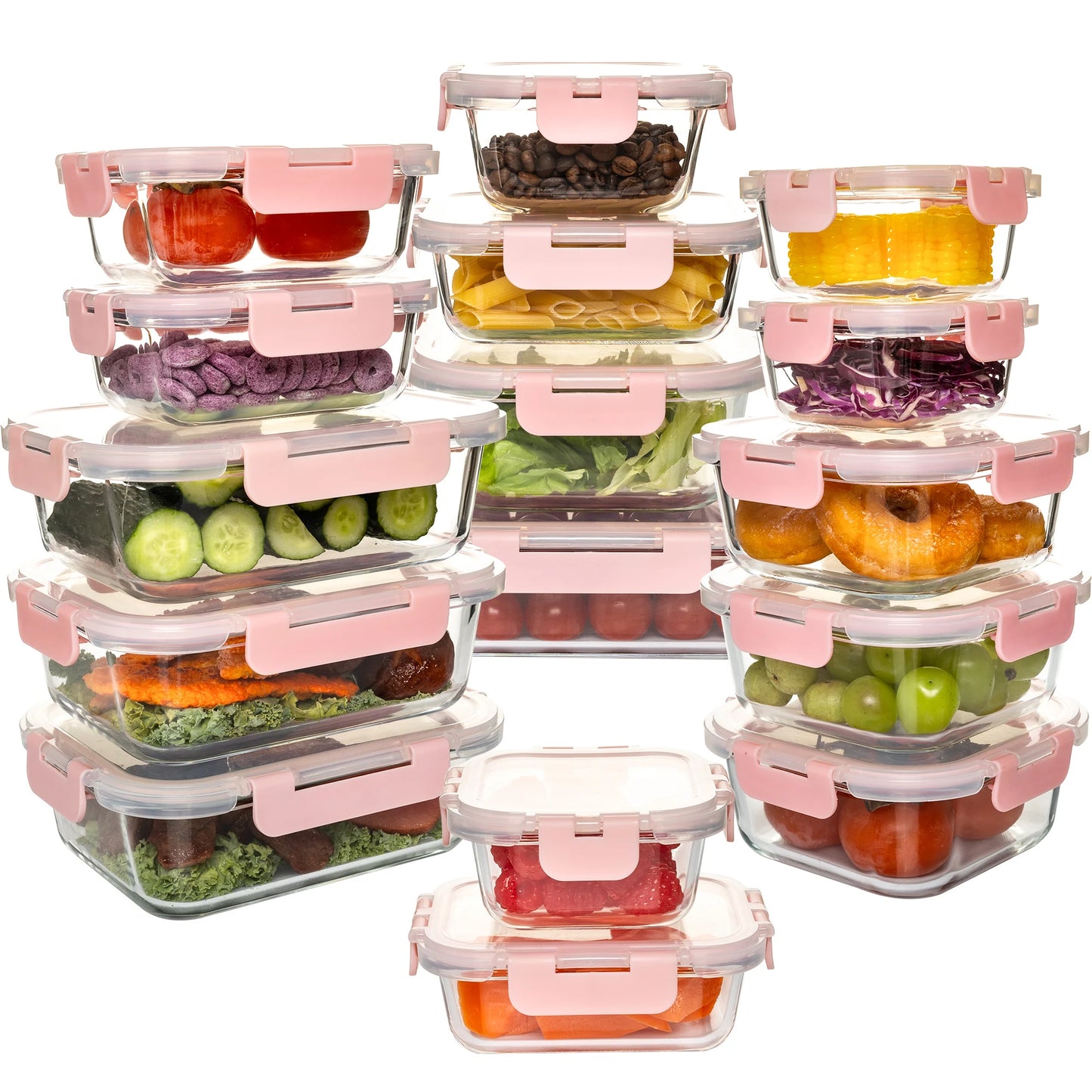 16-Piece Glass Food Storage Containers Set Leakproof Airtight BPA-Free
