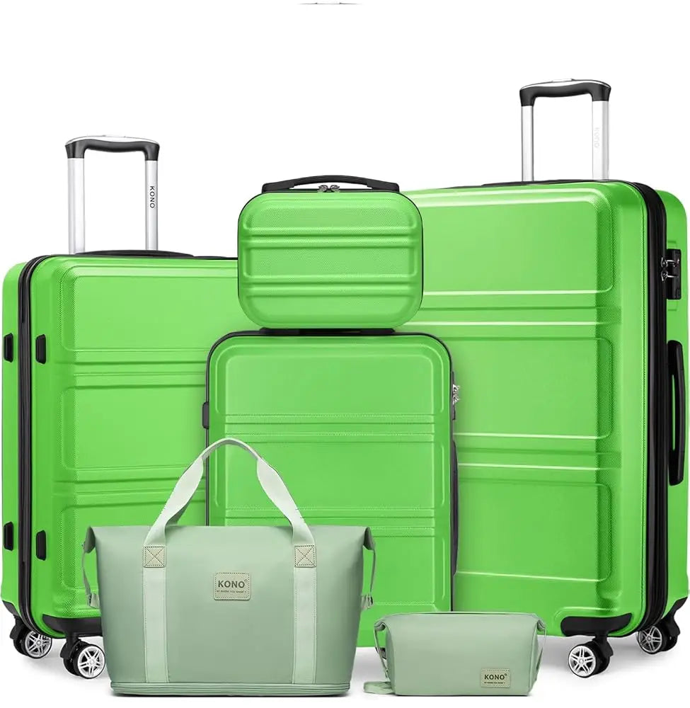 Kono 6 Piece Luggage Set ABS Hard Shell TSA Lock Case