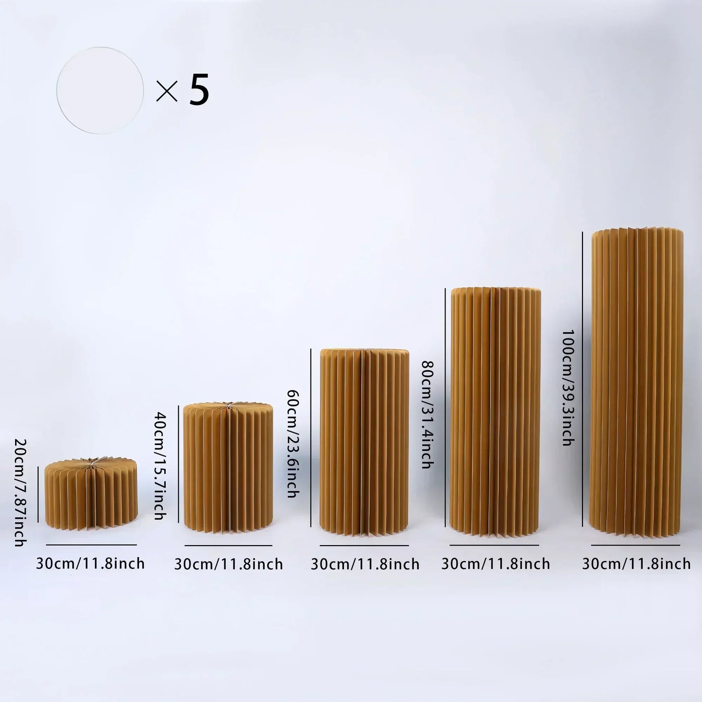 Foldable Paper Columns Cylinder Stands for Wedding and Party Decor