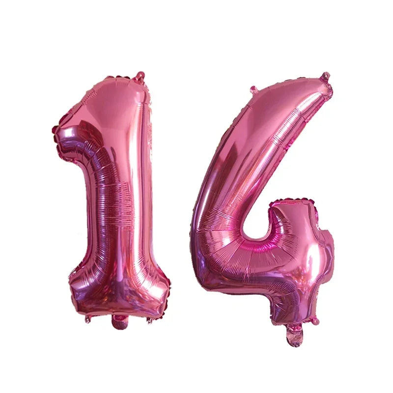 2 Pcs 32 Inch Helium Foil Number Balloons In Gold Silver Black Blue Red For Birthday Party Decoration 10 11 12 13 14 15