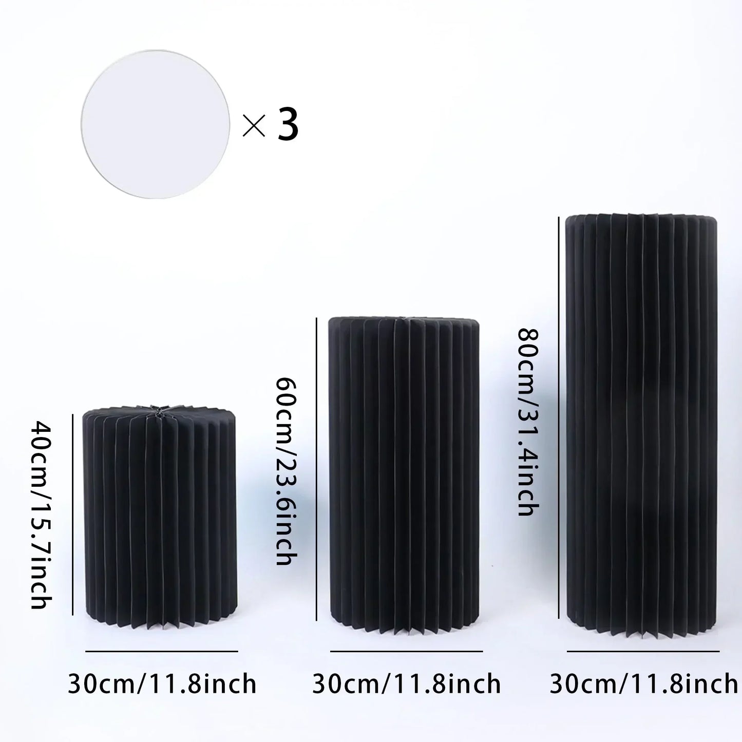 Foldable Paper Columns Cylinder Stands for Wedding and Party Decor