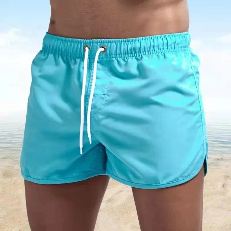 Men's Low Waist Surf Trunk Swim Short With Pockets Beach Board Shorts Bathing Suit Nylon Quick Dry