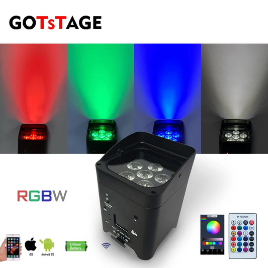 GOTSTAGE Wireless 6-in-1 RGBAW UV Par Light with Remote