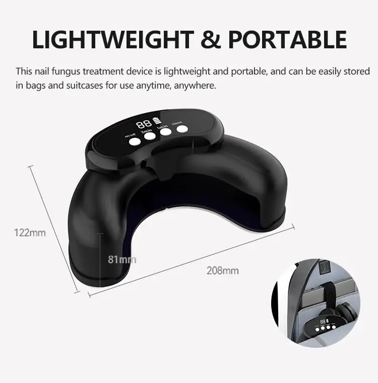 45W Nail Fungus Treatment Device 30LED Rechargeable 470nm 905nm Blue Light with Digital Displays Addressing Weak&Damaged Nails