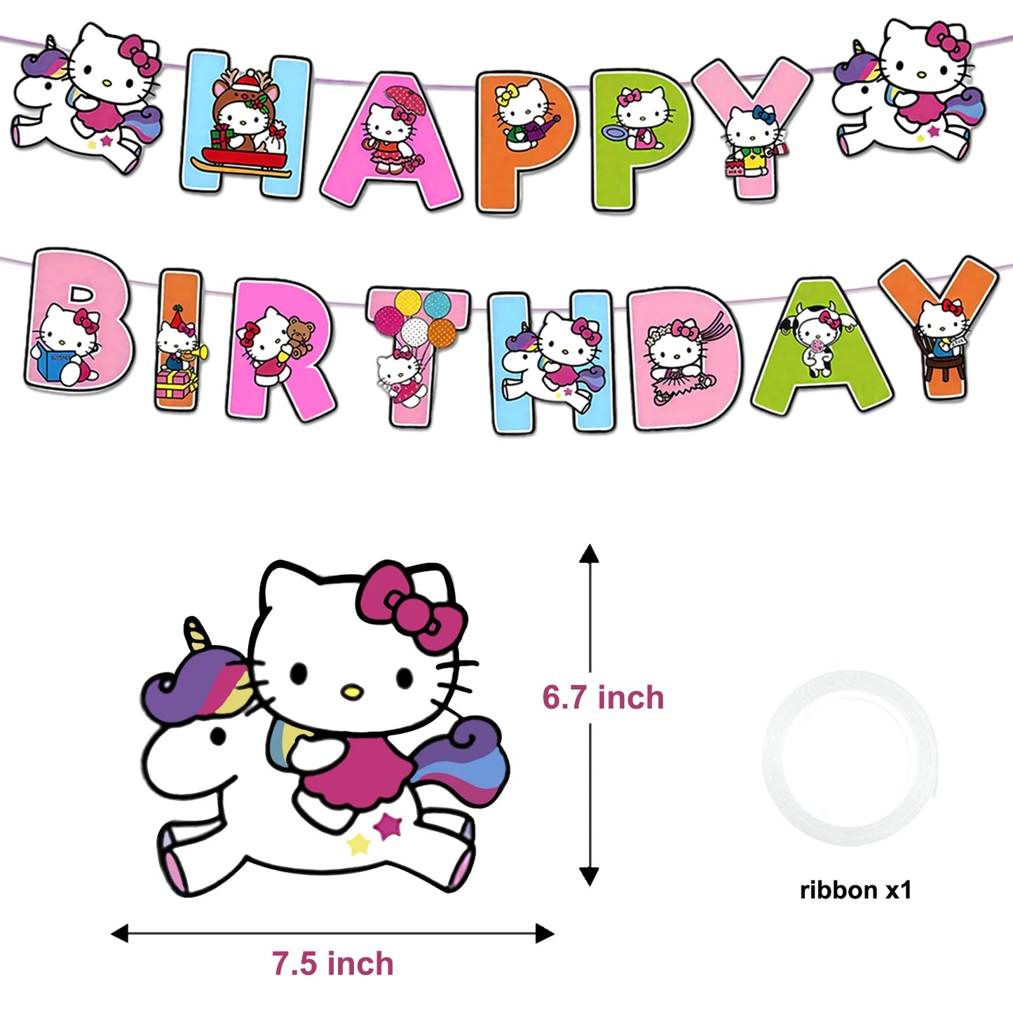 Sanrio Hello Kitty Birthday Party Decorations Set Foil Balloons