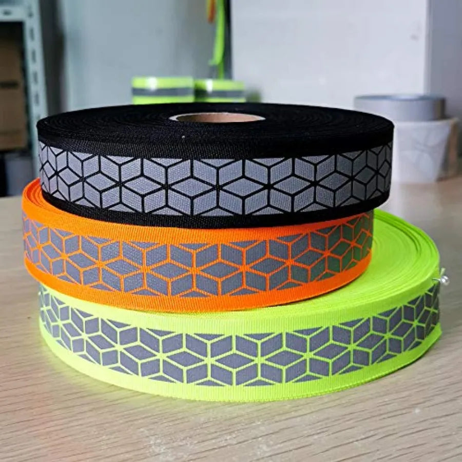 Silver Sew On Reflective Ribbon Tape for Chothing Safety Fabric Webbing Trim Strip 10yard