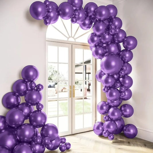 Metallic Purple Balloons Balloon Garland Kit With 5 12 18 Inch Purple Metallic Balloons For Halloween Christmas Party