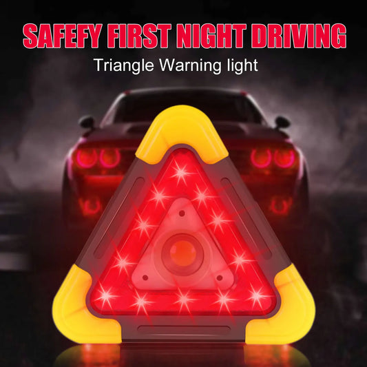 Rechargeable Bright LED Triangular Warning Lamp 4 Modes
