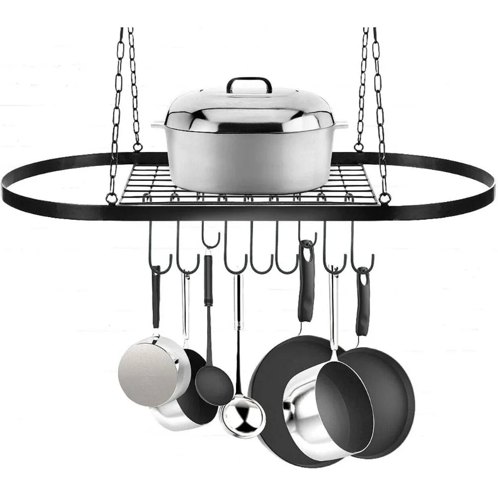 Bymaocar Decorative Wall Mounted Pot Pan Rack With Hooks