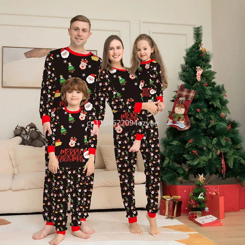 Family Matching Christmas Pajamas Set For Father Mother Son Daughter Baby Girl Kids Rompers