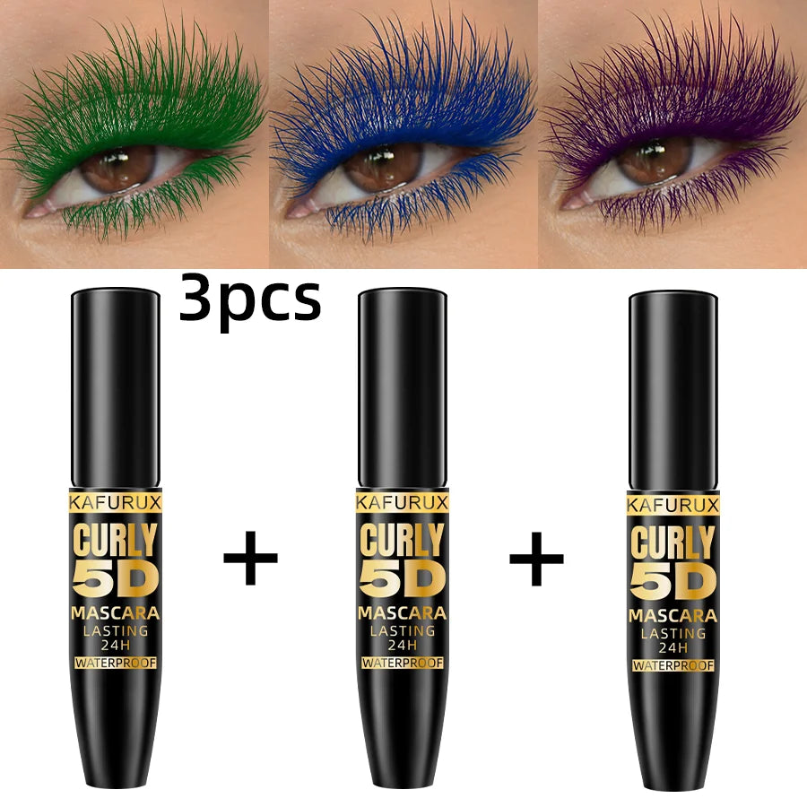 3pcs Color Eyelash Mascara Thick Curl Waterproof Natural Eyelash Long Lasting Blue Green Purple Eye Makeup Korean Cosmetics for Women Gifts