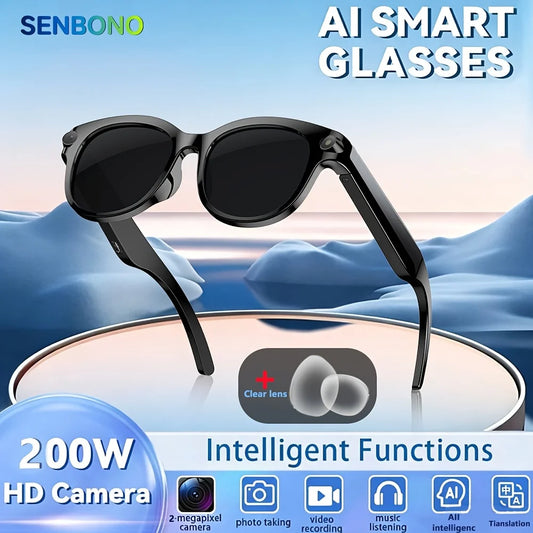 SENBONO AI Smart Glasses With HD Camera And Translation