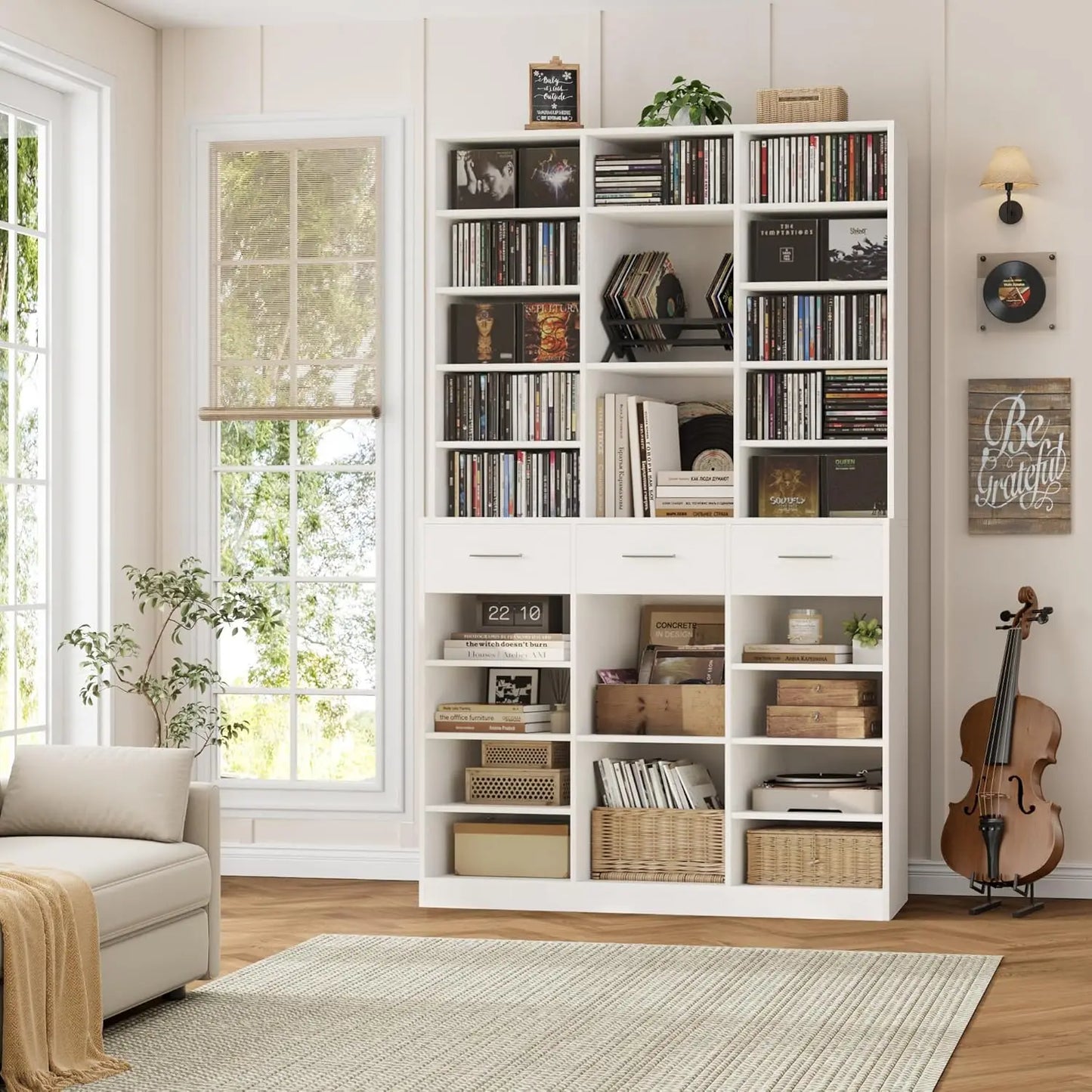 75" Tall Book Shelf and Bookcase, 47" Wide Bookshelf with Drawers, Modern 9 Tier Bookcase with Storage, Large Wood, Customized