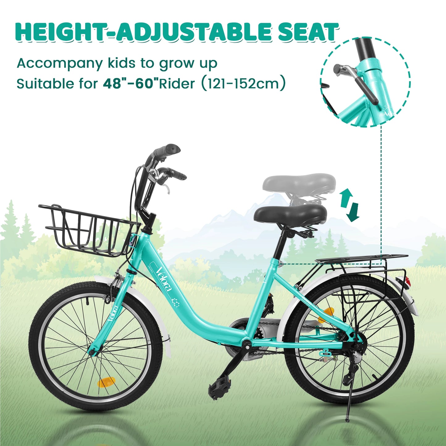 Ecarpat Kids Bike With Basket And Steel Frame For Kids