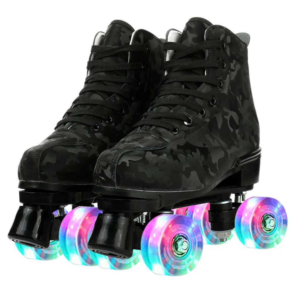 YYW Outdoor Roller Skates Quad Wheels Lighted for Adults