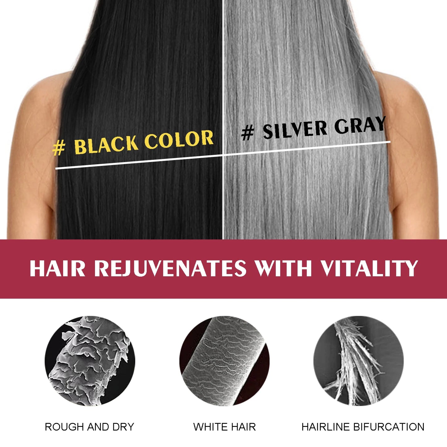 EELHOE 100ml Hair Dye Shampoo Silver Gray Quickly Dye Moisturize Make Hair Soft Shiny High-efficiency Dye Safe Gentle Hair Care