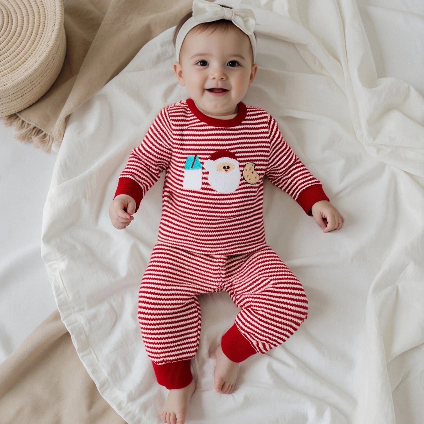 Toddler Christmas Santa Costume 2 Piece Sweater Pants Set