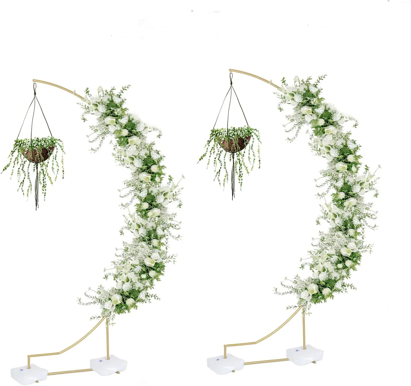 Metal Half Moon Backdrop Stand Set For Weddings And Parties