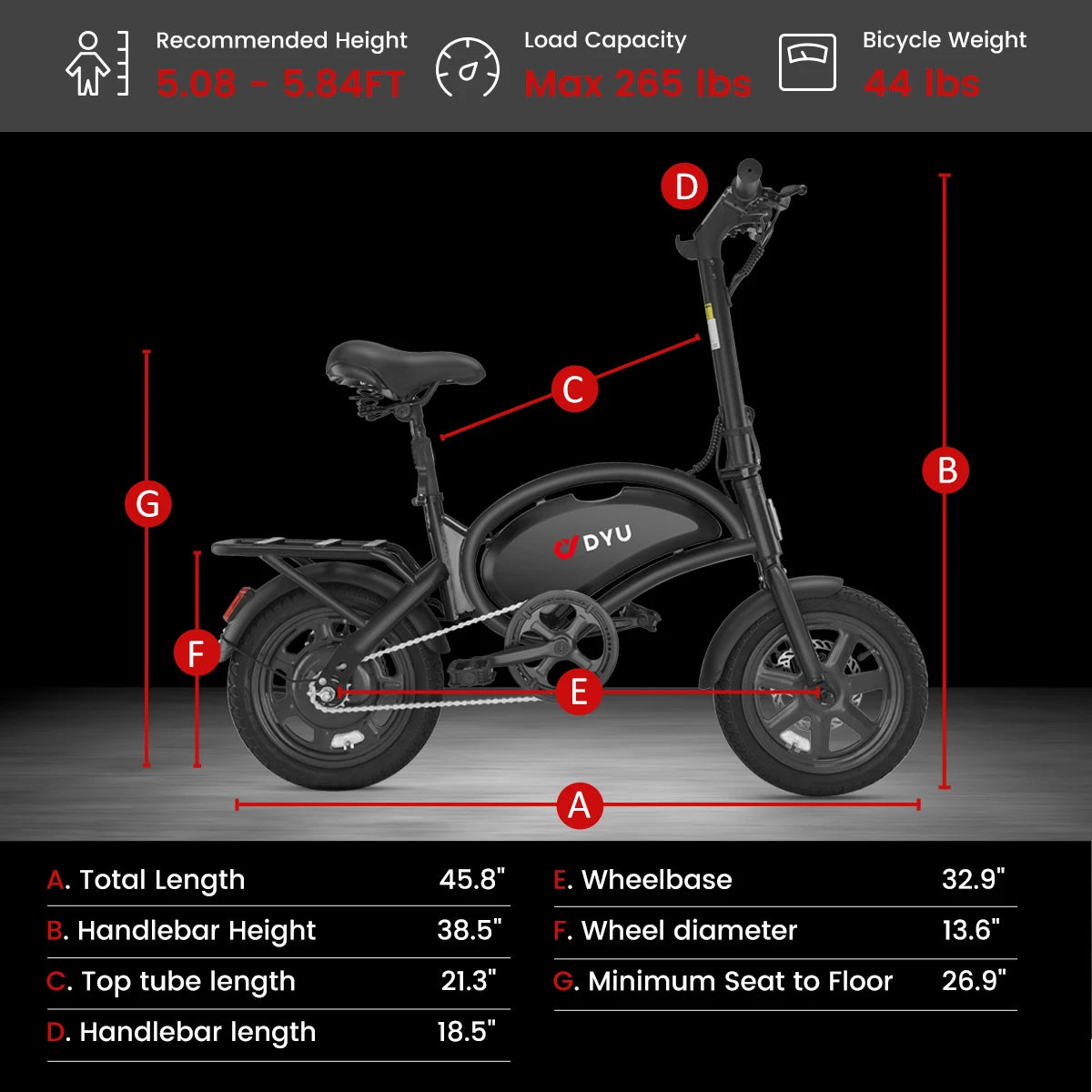 Dyu D3F Electric Bike 500W Peak Motor 36V Battery Ultimate