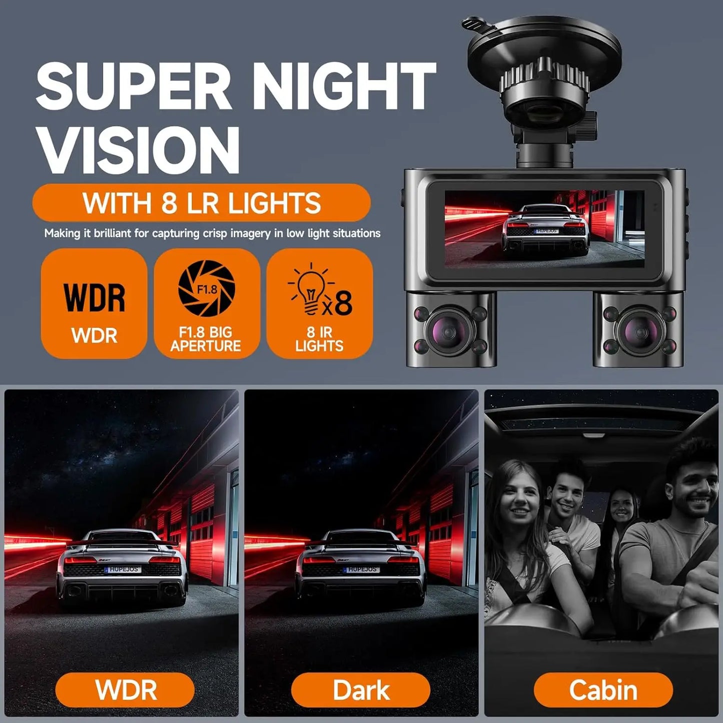 Kankeirr 360 Dash Cam Front Rear 4 Channel With WiFi