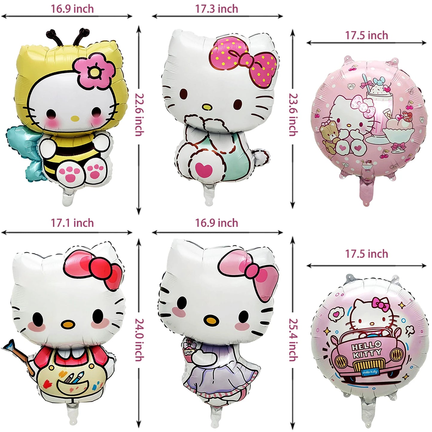 Sanrio Hello Kitty Birthday Party Decorations Set Foil Balloons