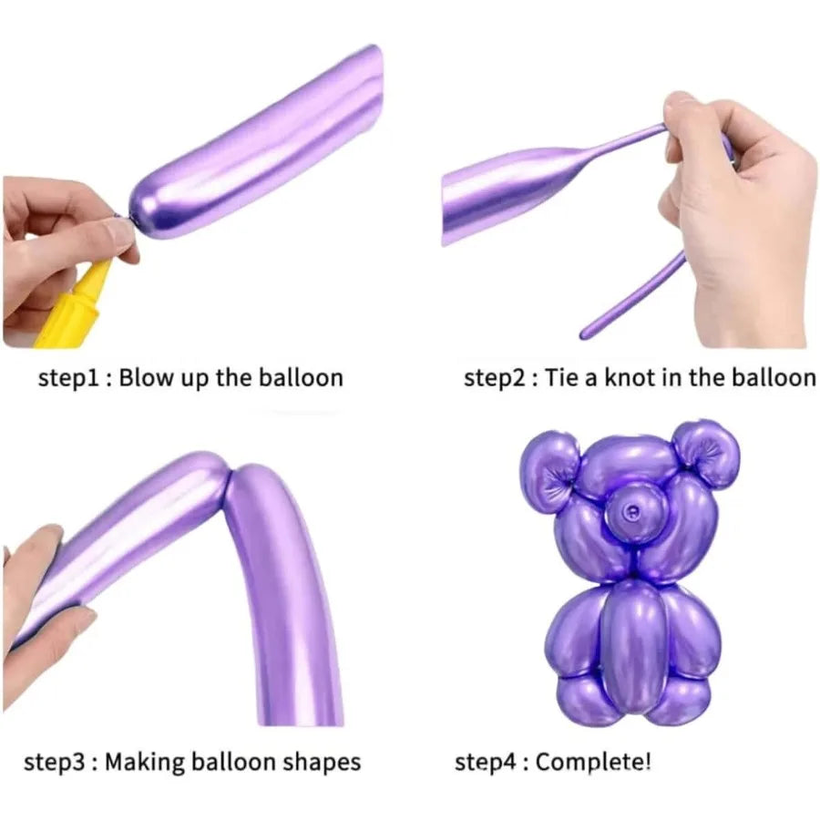 1000 Pcs 260 Long Balloons Set With 600 Matte 200 Metallic 200 Pastel Colors Ideal For Creative Parties