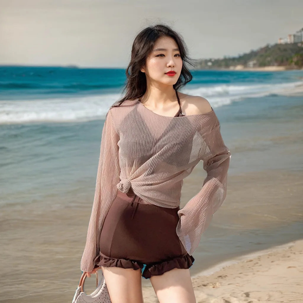 NONECN Women One Piece Slimming Conservative Swimsuit