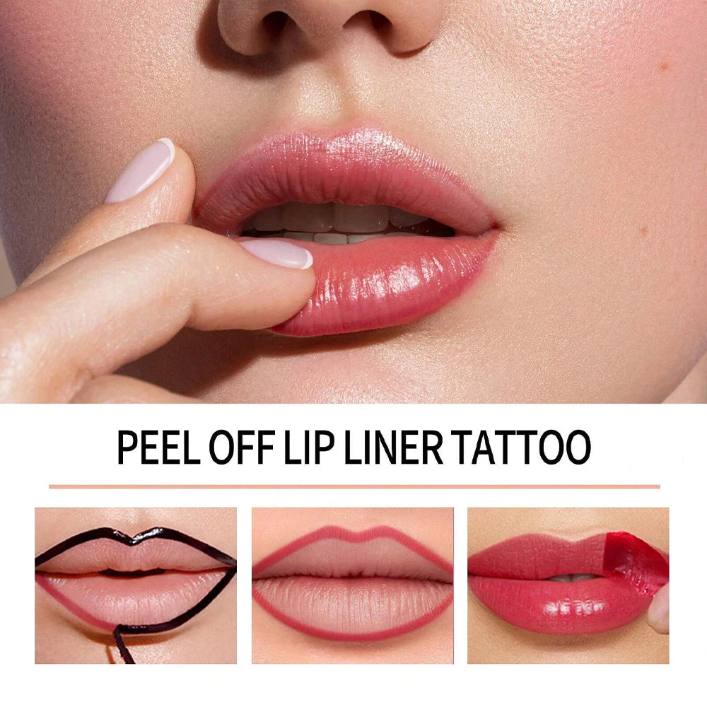Peel Off Lip Liner Tattoo Lipgloss Waterproof Long Lasting Matte Lip Tint Lips Stain Cosmetics Enhances Lip Color Women Girl Nourishing Lipstick Care Products Makeup
