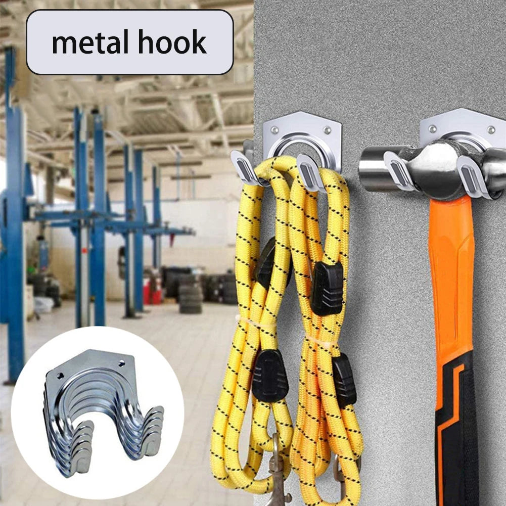 Metal Hanger Holder Storage Wall Hook Set With Screws For Home Garden Garage