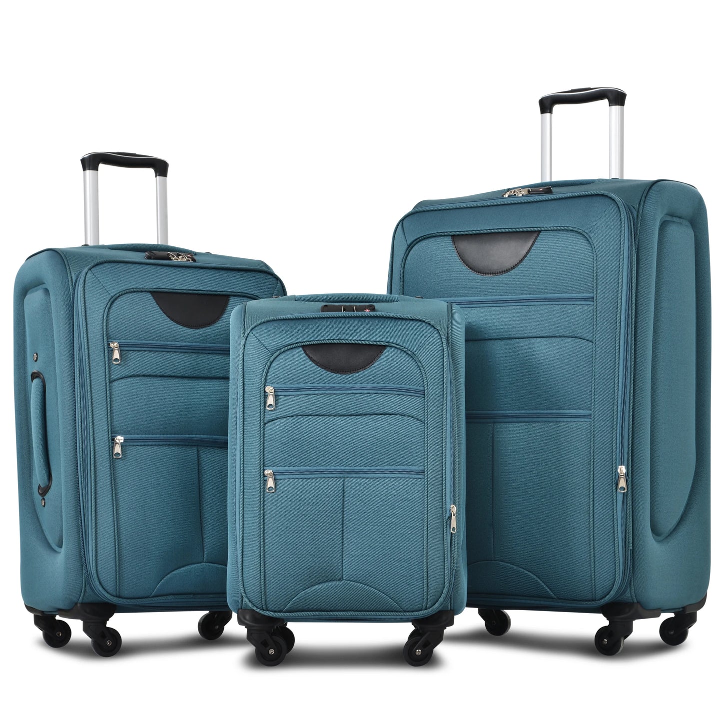 Softside Luggage Expandable 3 Piece Set Suitcase Upright Spinner Softshell Lightweight Luggage Travel Set