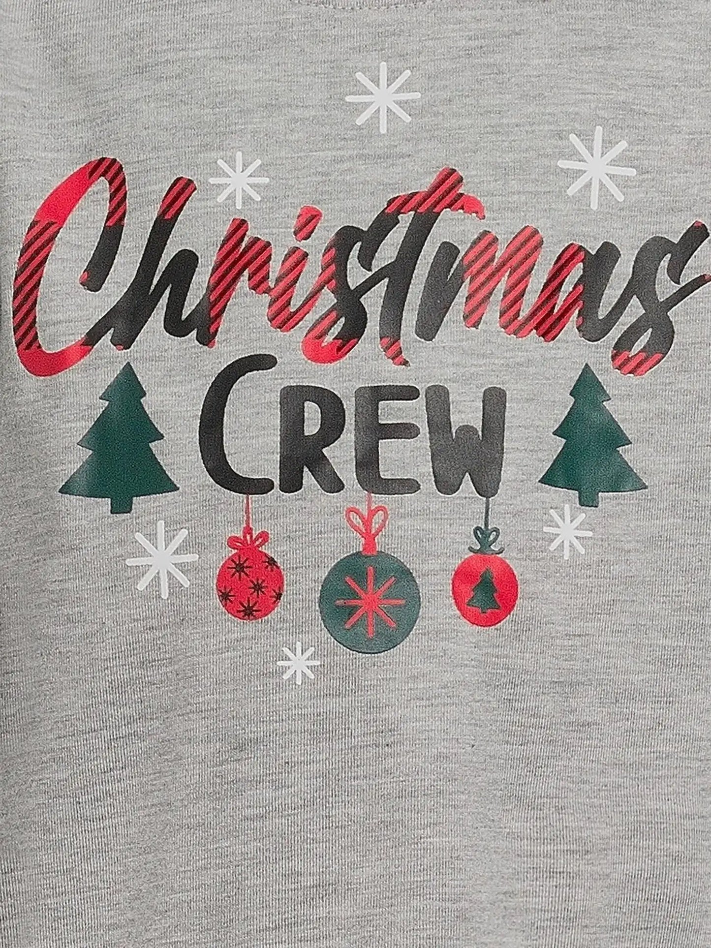 Jolly Jammies Baby and Toddler Unisex Matching Family Pajamas Christmas Crew Top and Pants Two Piece Sleepwear Set