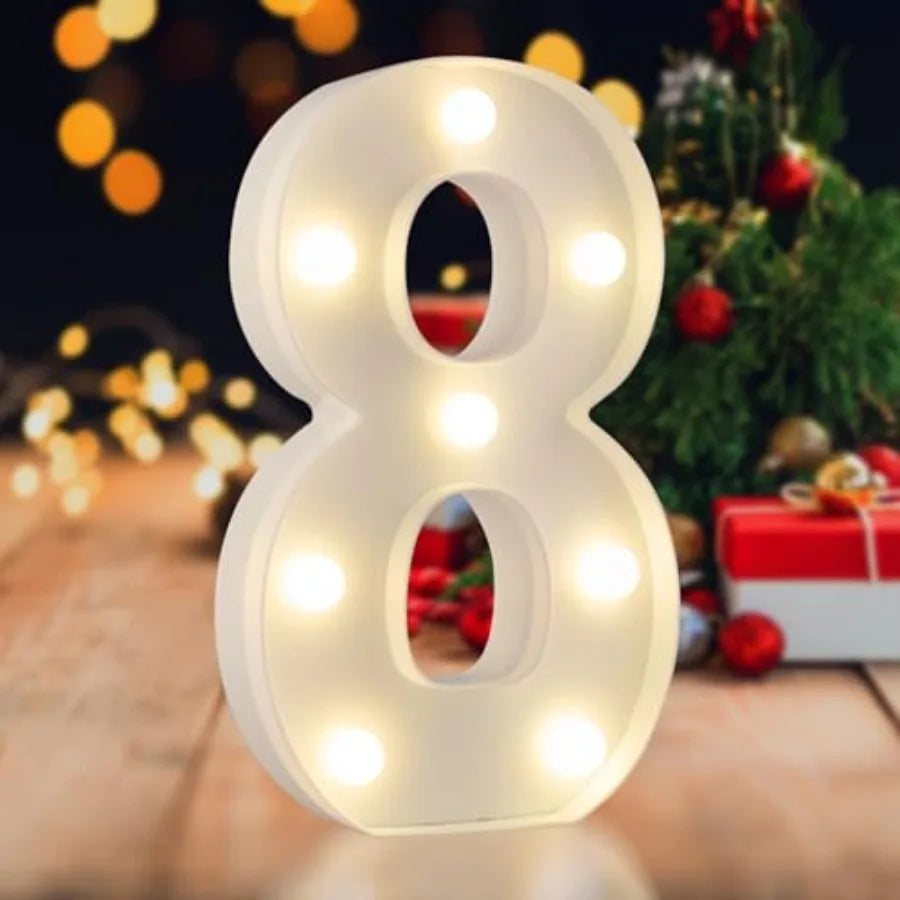 LED Marquee Numbers, 0-9 Light Up Letters, Battery Powered LED Letter Lights for Birthday Party, Christmas Night, Home, Bar, Gr