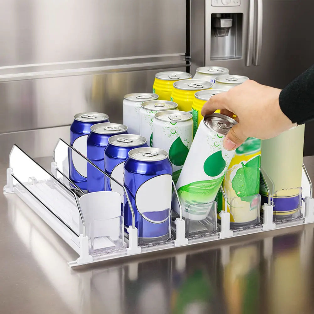 Drink Organizer Automatic Pusher Glide Dispenser For Soda Cans
