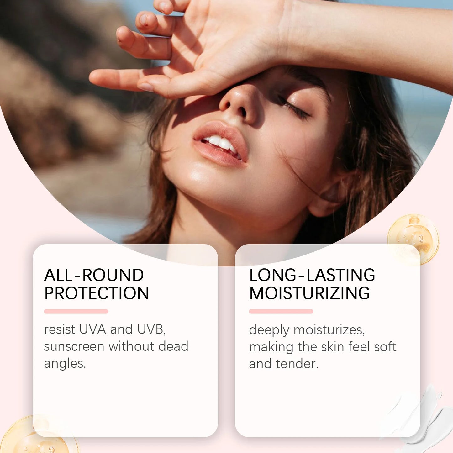 Hoygi SPF50 Sunscreen Facial Body Sun Cream Solar Blocker Refreshing Care Body Sunblock Lotion Moisturizing Solar Protector Ski