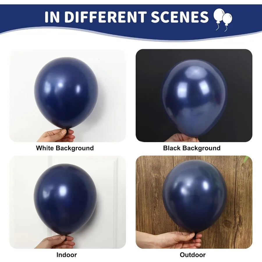 135Pcs Navy Blue Balloons Set for Garland Arch Decorations at Graduation and Birthday Parties 18 12 10 and 5 Inches
