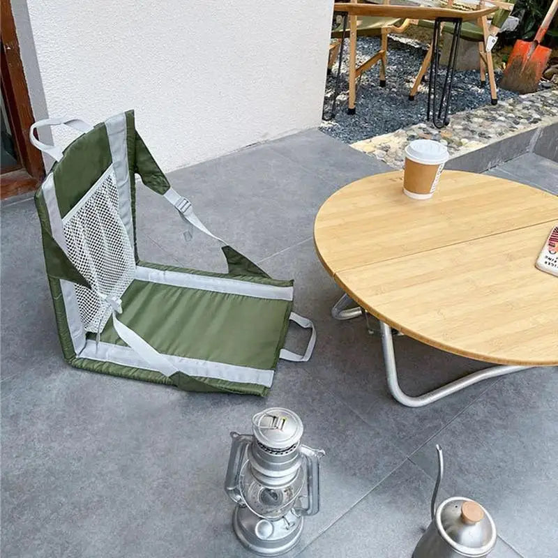 Foldable Stadium Bleacher Chair With Backrest Portable Outdoor Ground Seat