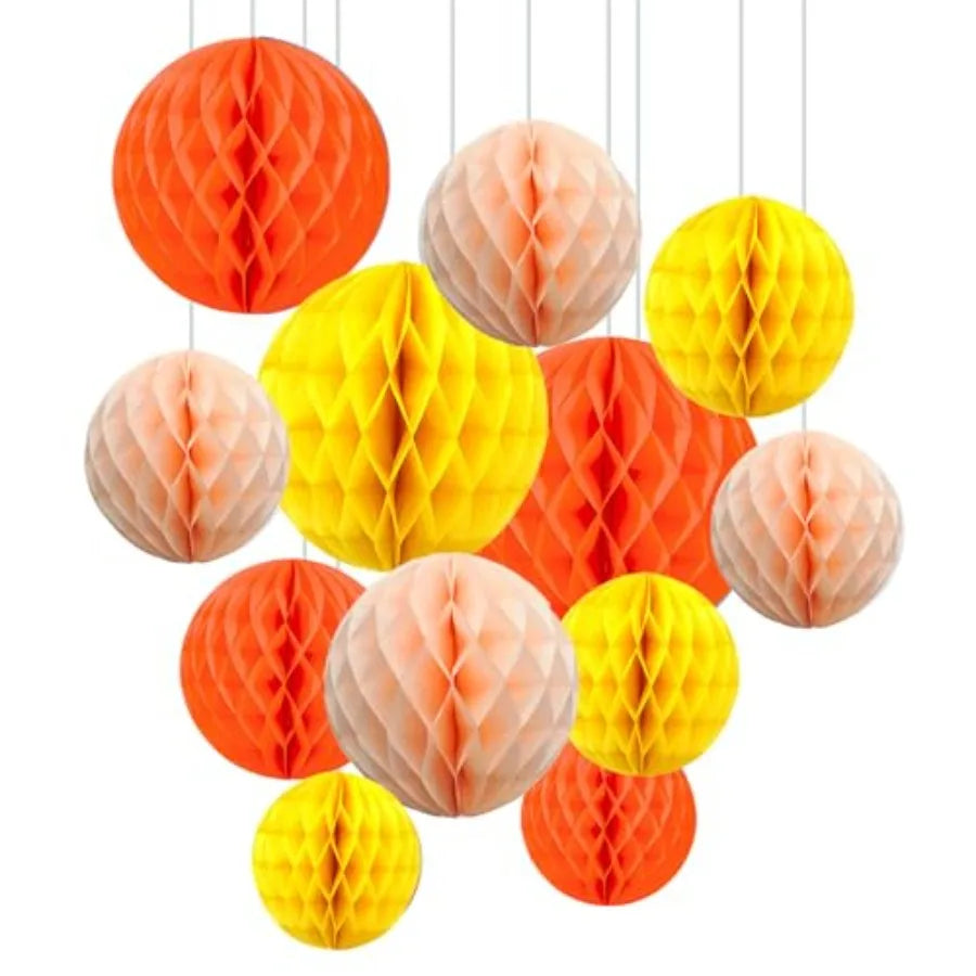 12Pcs 6" 10" Honeycomb Balls Decorations Hanging Tissue Paper Pom Poms for Birthday Wedding Party Decorations, Home Decor