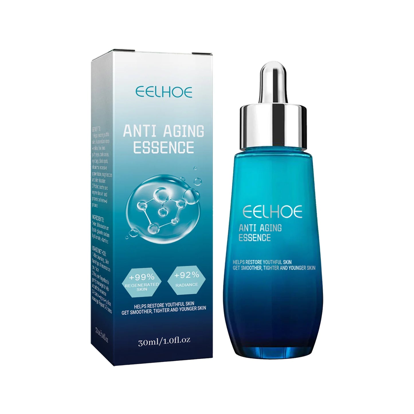 EELHOE Hyaluronic Acid Essence Skin Renewal Reduce Fine Lines Wrinkles Anti Sagging Skin Moisturizing Korean Daily Facial Care