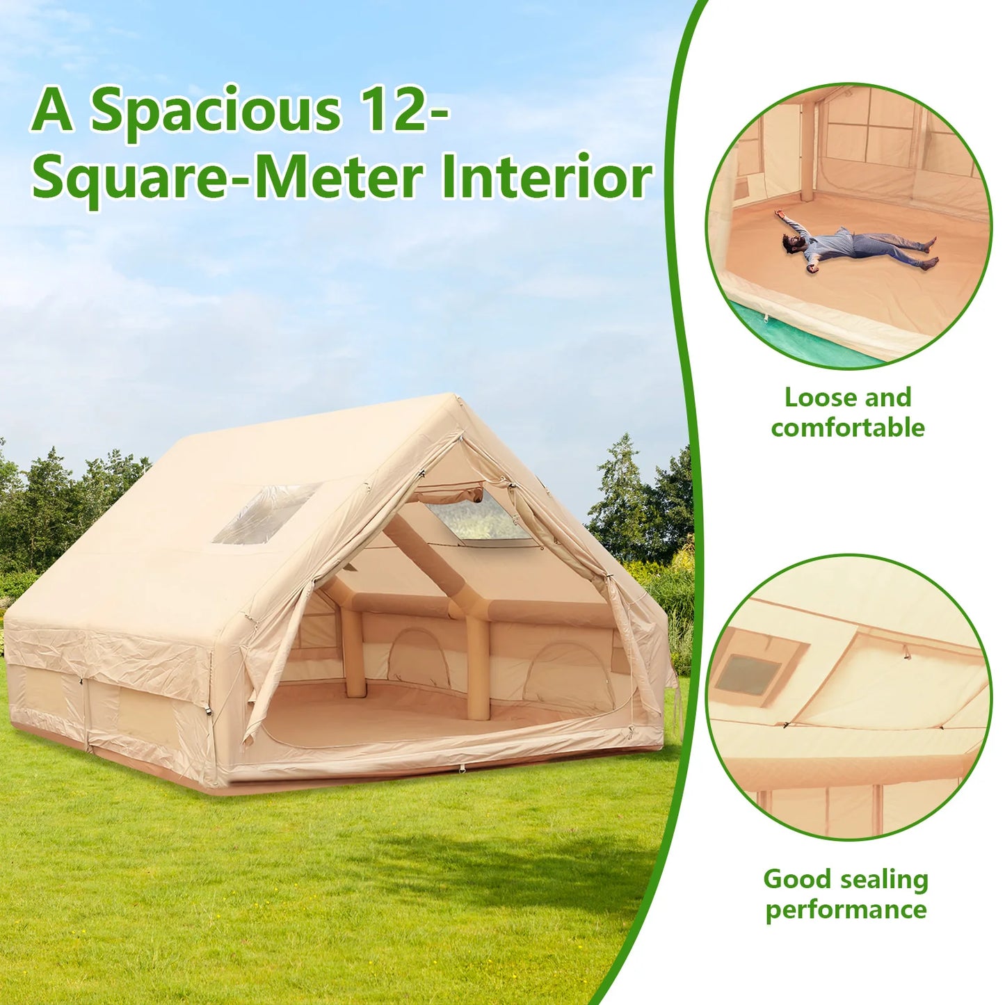 Building Outdoor Foldable Four Seasons Air Tent With Pump