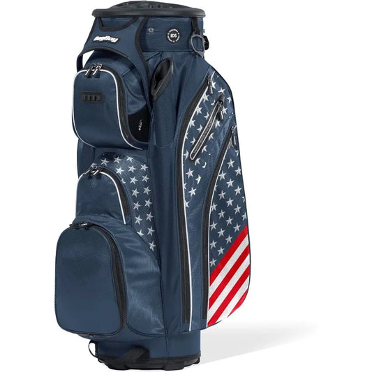 Revolver XP Cart ZP Golf Bag With 361 Degree Rotating Top Putter Tube Clip Lok And Grip Lok 9 Zip Pockets