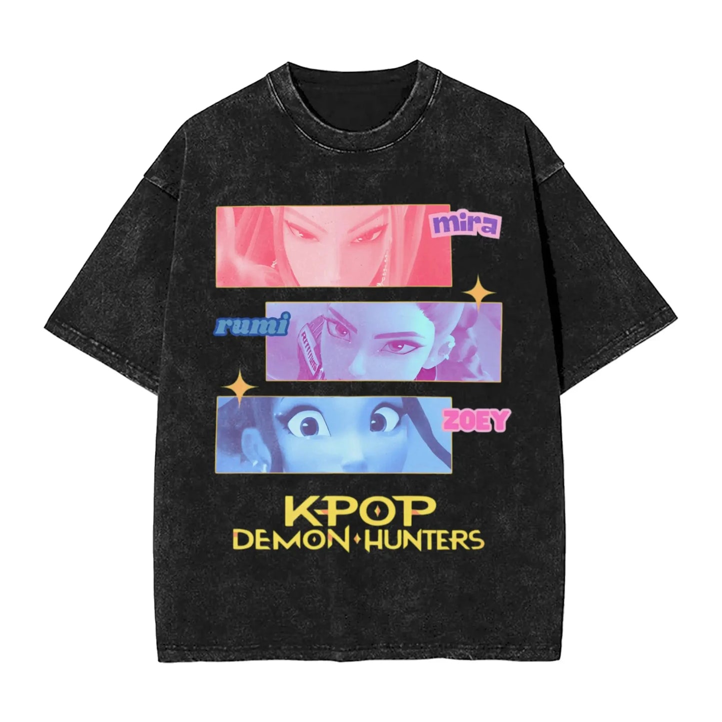 Huntrix K Pop Demon Hunters Tee Shirt Mira Rumi Zoey