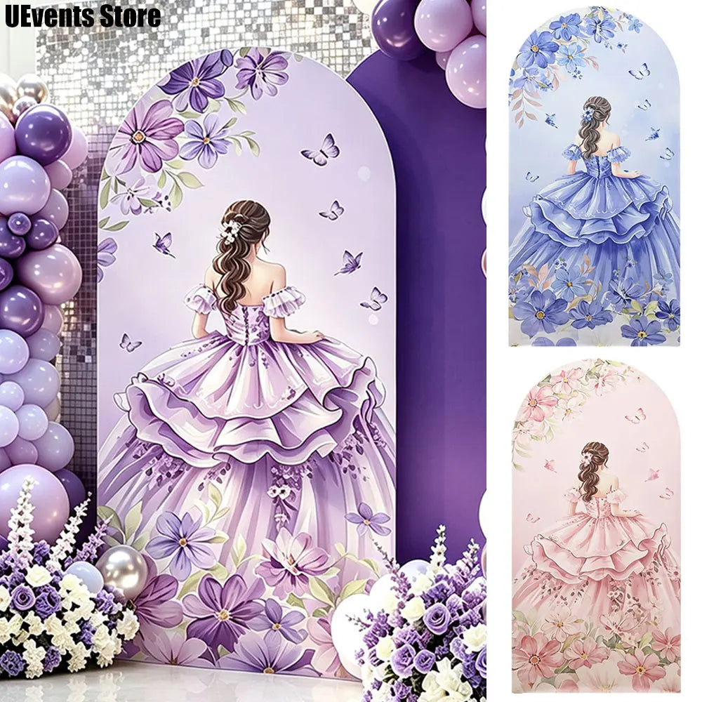 MicroPlush Double Sided Spandex Quinceanera Arch Backdrop Cover