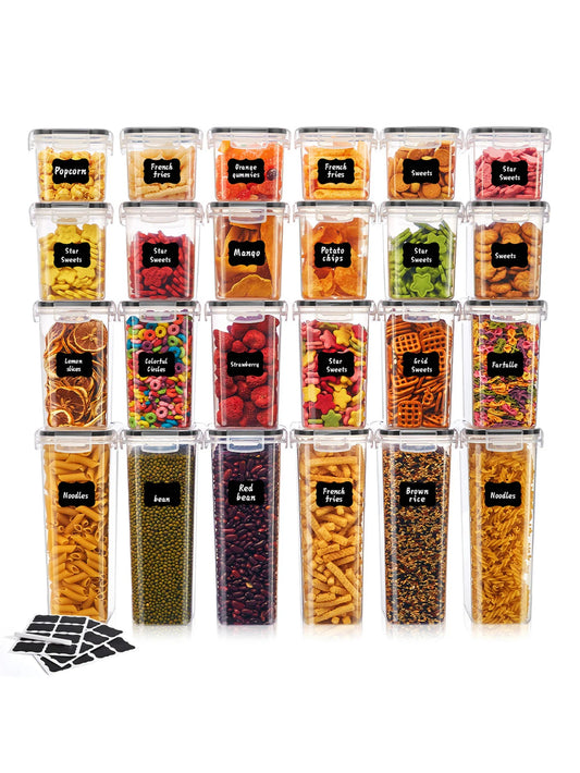 48 Piece Kitchen Decor And Accessories Complete Food Storage Containers With Lids Clear Food Jars Reproof Sealed Crisper